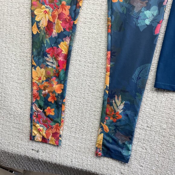 Lot x2 Surin Sport Leggings Athletic Gym / Yoga Floral AOP Tropical Women Sz M - Picture 5 of 16